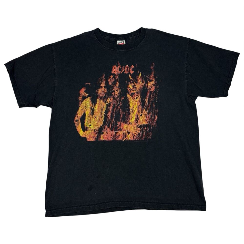 ACDC Highway To Hell 2008 Tour Anvil Band‎ Tee Rock Concert Black T Shirt XL
